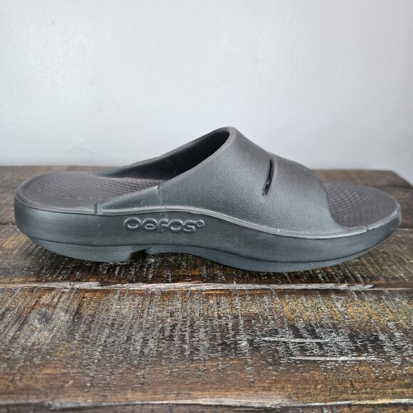 Oofos OOahh Womens Size 7 Recovery Slip-On Comfort Beach Sandals Slides Black - Picture 8 of 11